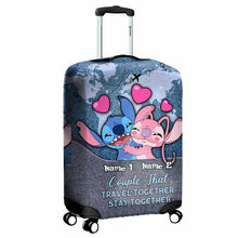 Load image into Gallery viewer, Personalized Luggage Cover for Couples Travel Gift Idea
