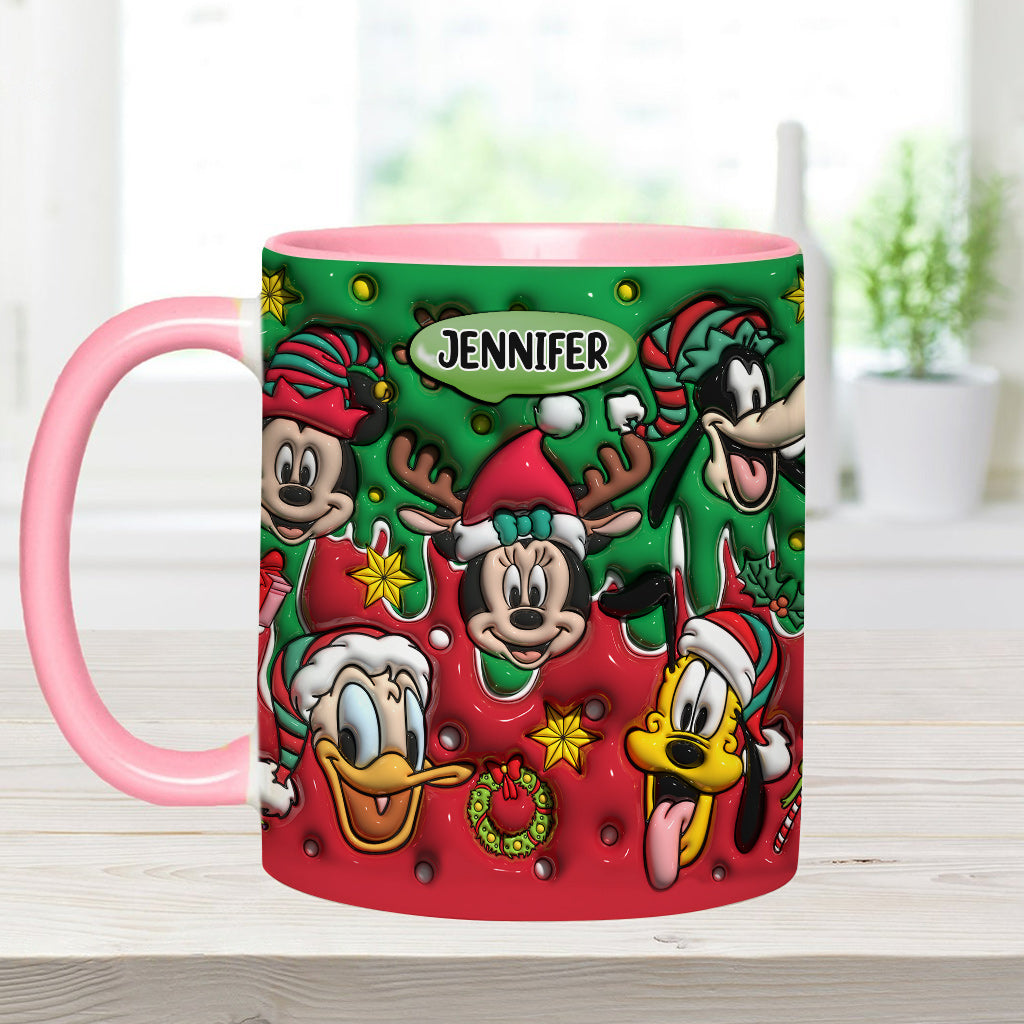 Personalized Christmas Mouse Accent Mug Custom Name Gift