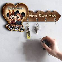 Load image into Gallery viewer, Personalized Wooden Key Rack Home Sweet Home Custom Gift
