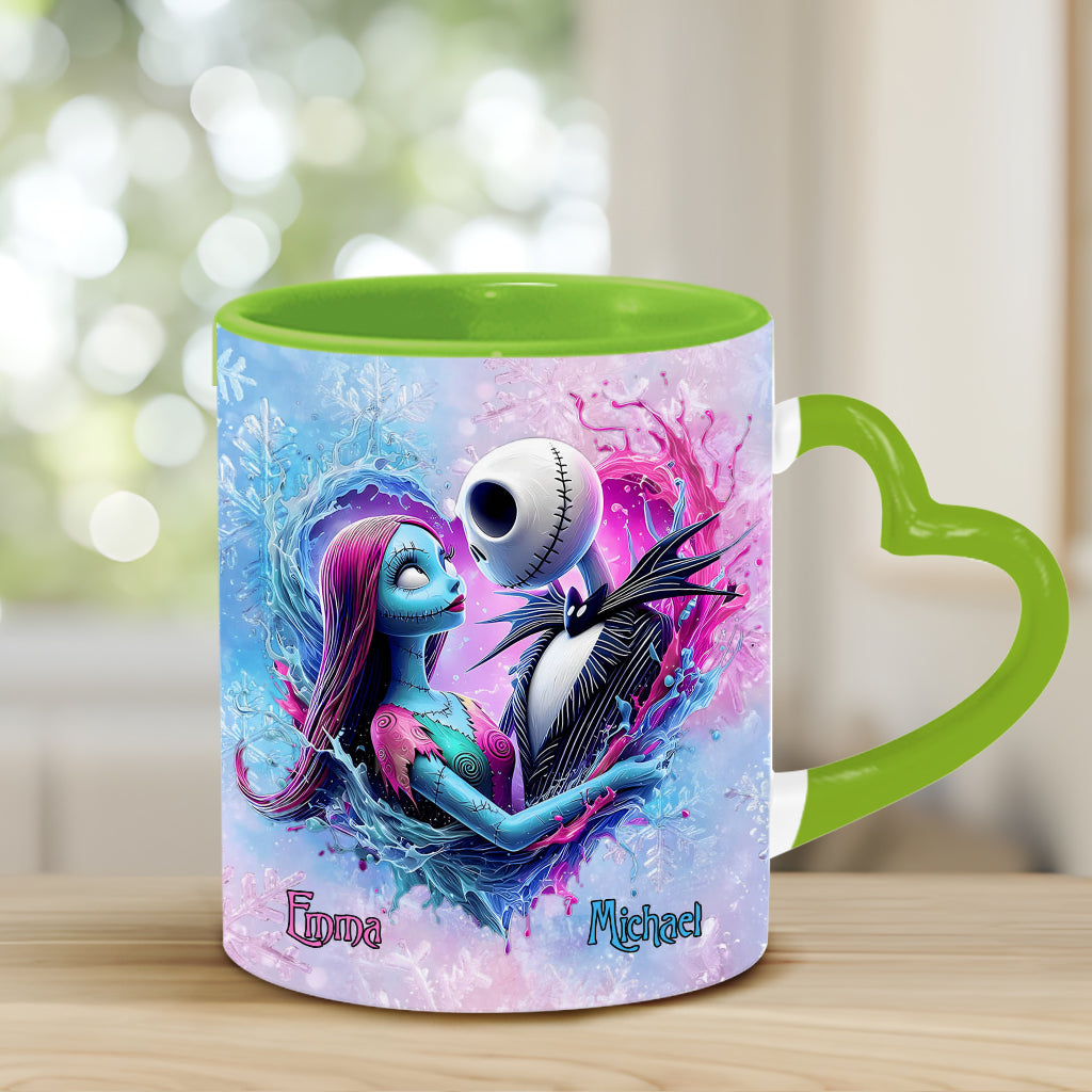 Personalized Heart Handle Mug Custom Name Gift for Couples