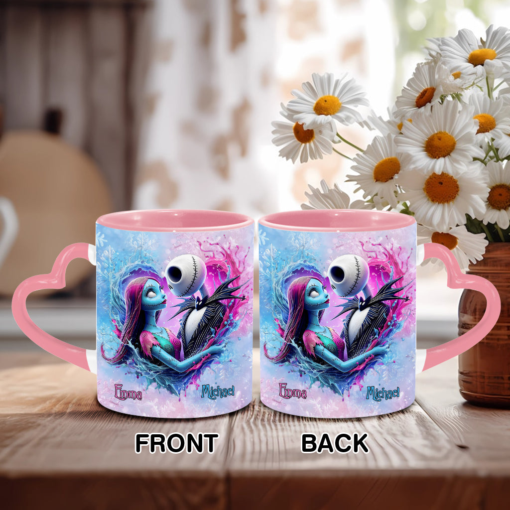 Personalized Heart Handle Mug Custom Name Gift for Couples