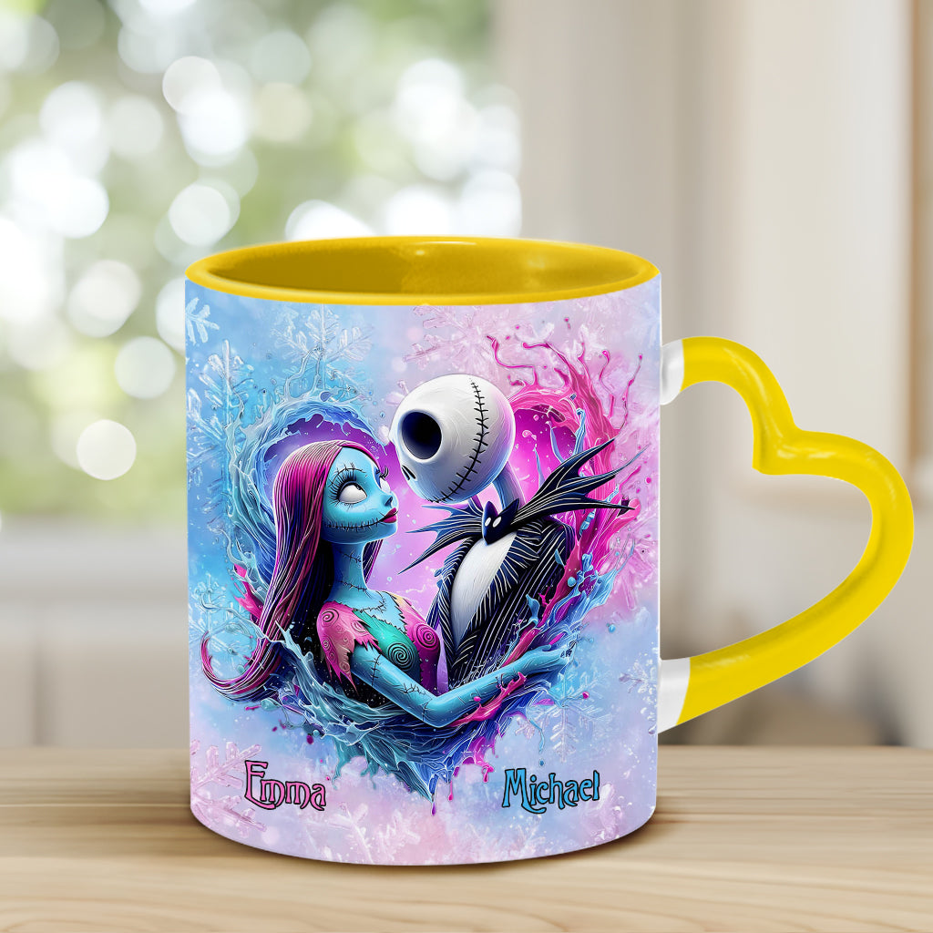 Personalized Heart Handle Mug Custom Name Gift for Couples