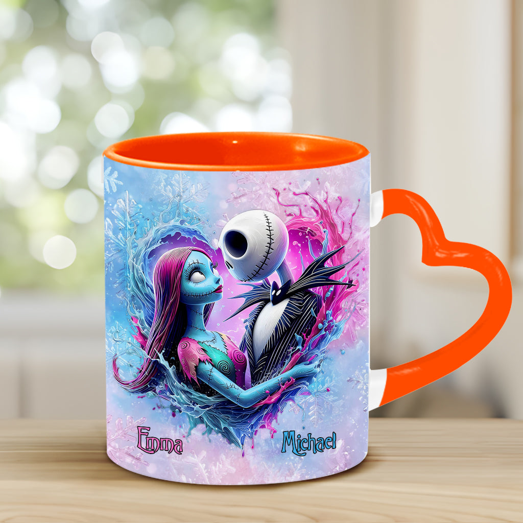Personalized Heart Handle Mug Custom Name Gift for Couples