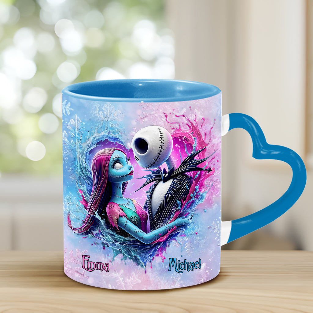 Personalized Heart Handle Mug Custom Name Gift for Couples