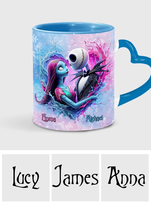 Personalized Heart Handle Mug Custom Name Gift for Couples