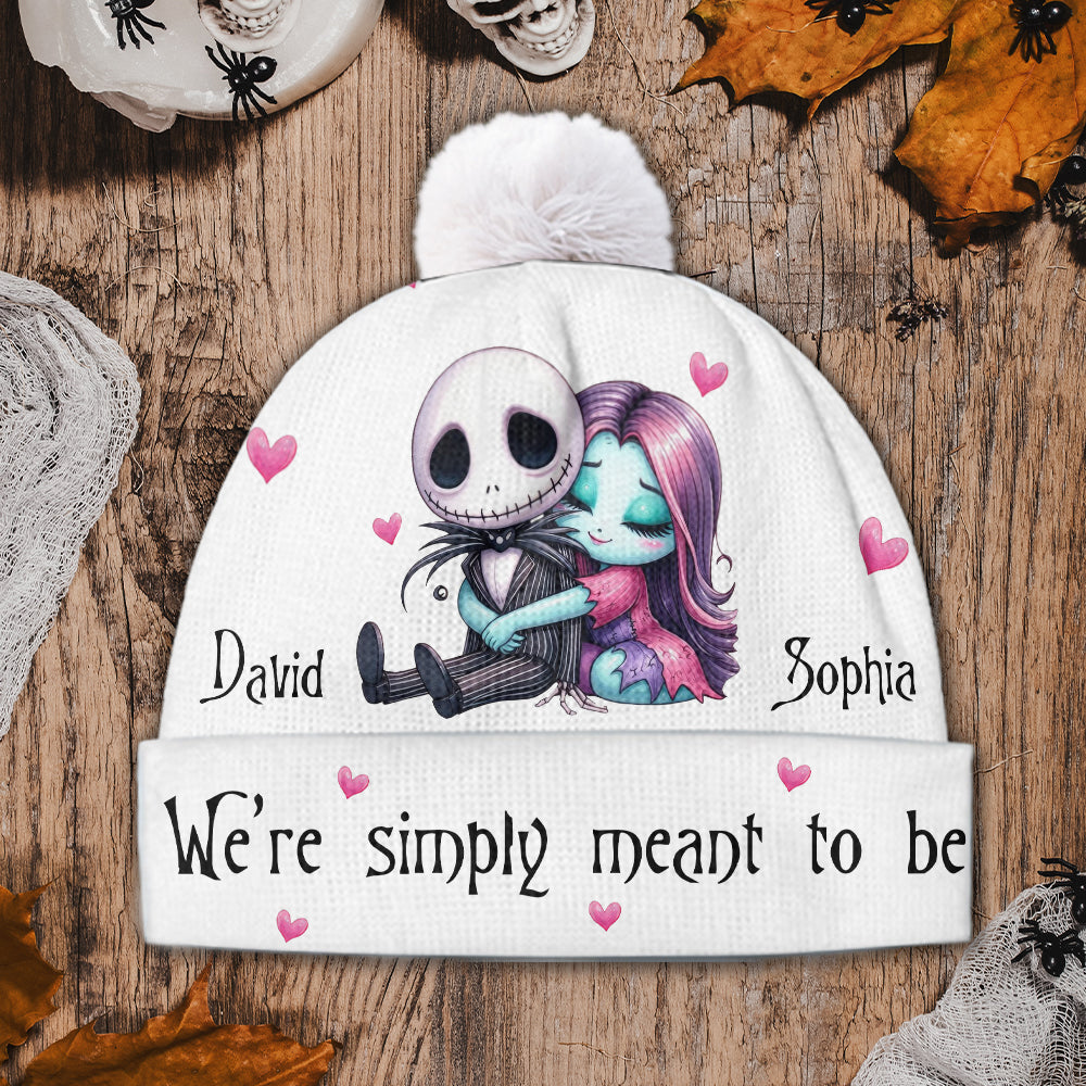 Personalized Couple Beanie Hat Custom Name Gift for Christmas