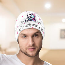Load image into Gallery viewer, Personalized Couple Beanie Hat Custom Name Gift for Christmas
