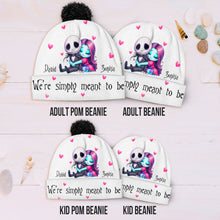 Load image into Gallery viewer, Personalized Couple Beanie Hat Custom Name Gift for Christmas
