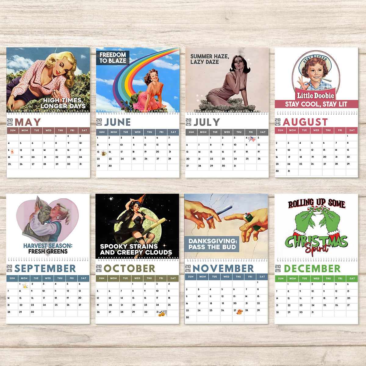 Personalized Chill Weed Wall & Desk Calendar 2025 Gift