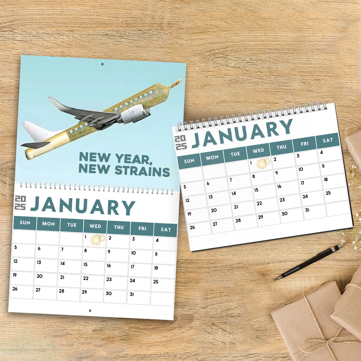 Personalized Chill Weed Wall & Desk Calendar 2025 Gift
