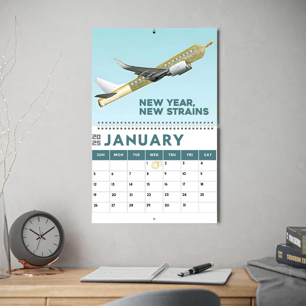 Personalized Chill Weed Wall & Desk Calendar 2025 Gift