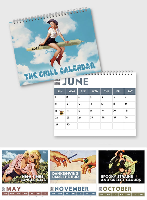 Personalized Chill Weed Wall & Desk Calendar 2025 Gift