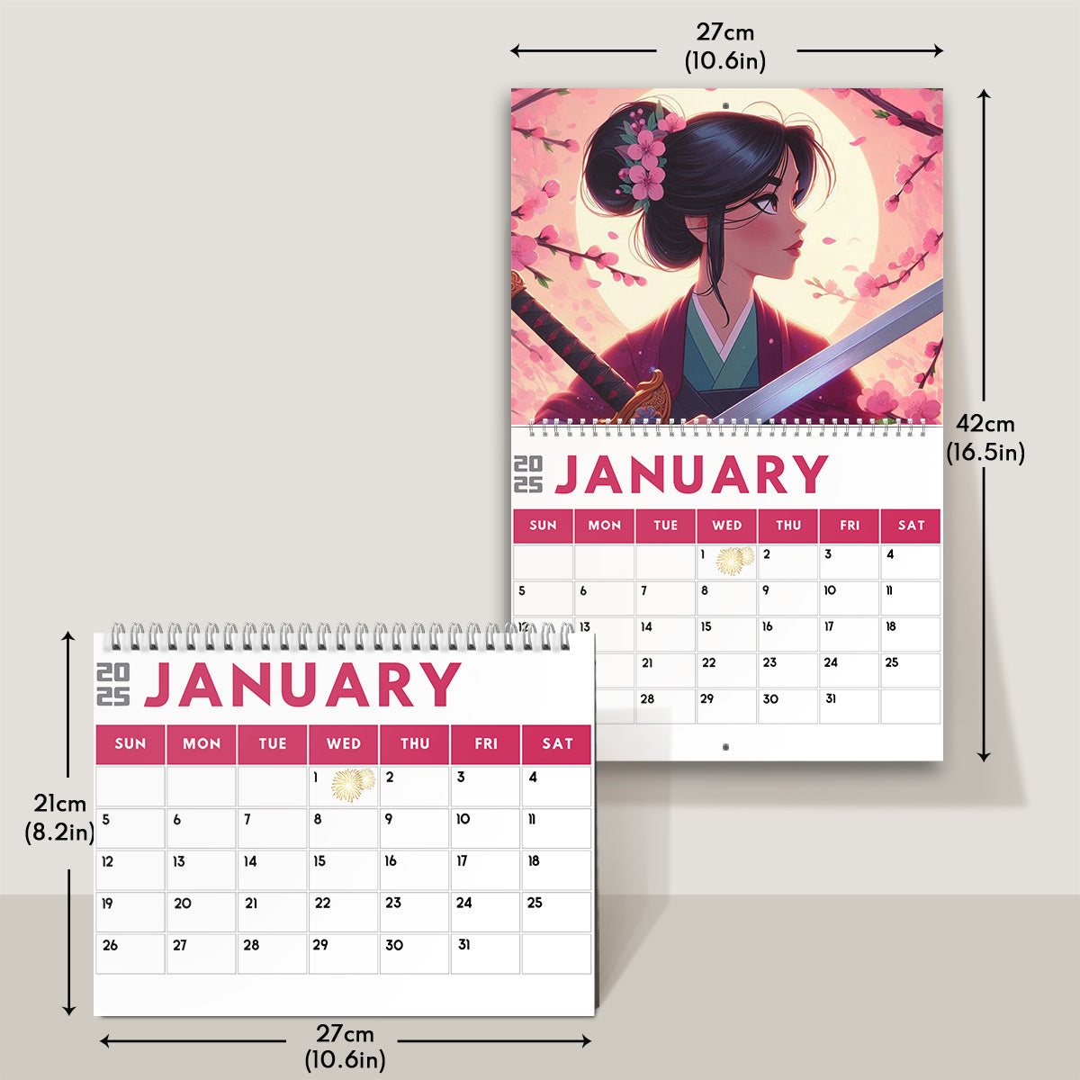 Personalized Wall & Desk Calendar Custom Name 2025 Gift for Kids