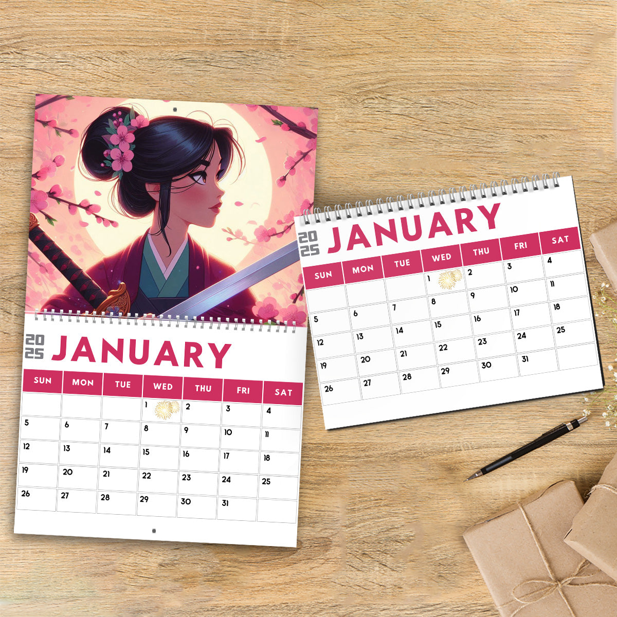 Personalized Wall & Desk Calendar Custom Name 2025 Gift for Kids