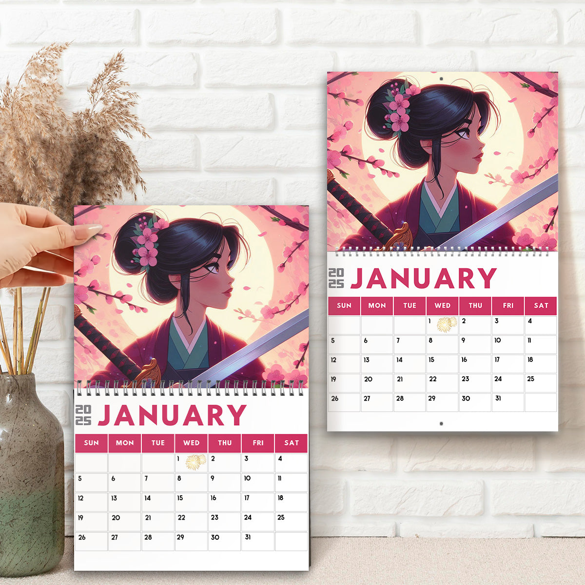 Personalized Wall & Desk Calendar Custom Name 2025 Gift for Kids
