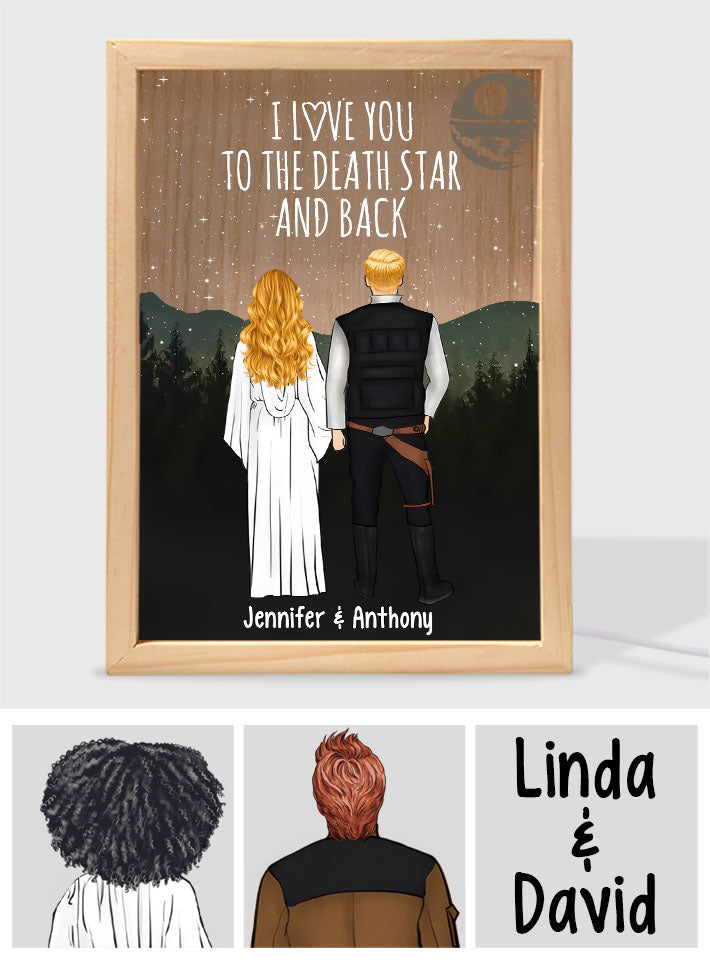 Personalized The Force Picture Frame Light Box Custom Names Gift for Couples