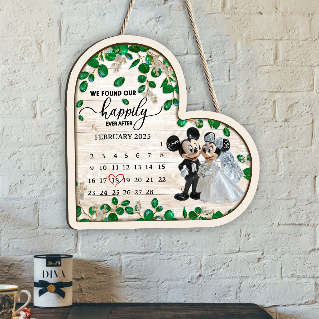 Personalized Heart-Shaped Wood Sign Custom Couple Gift for Anniversary
