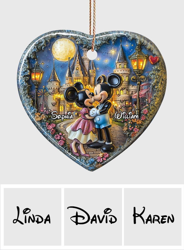 Personalized Ceramic Heart Ornament Custom Name for Couples Gift