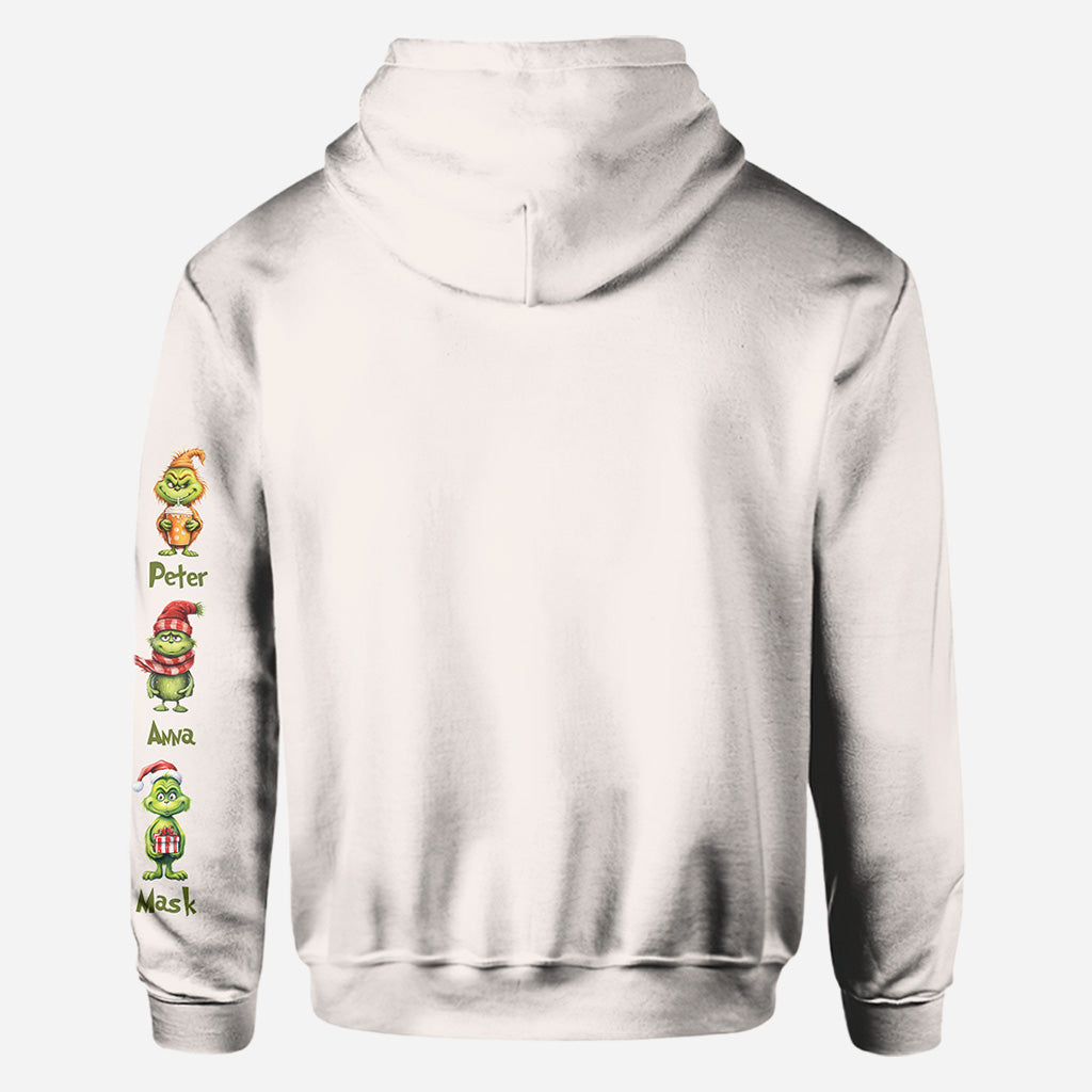 Personalized Christmas All Over Shirt for Mom & Dad - Grinch Design