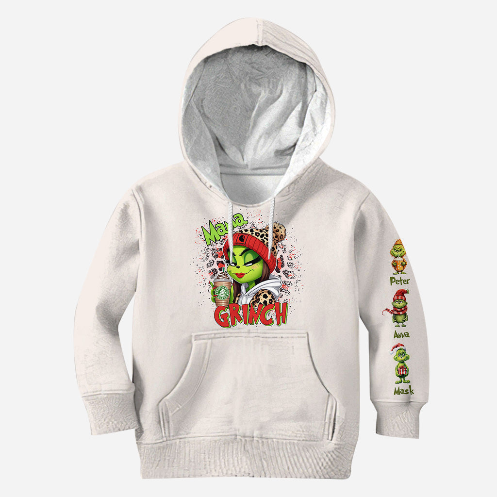 Personalized Christmas All Over Shirt for Mom & Dad - Grinch Design
