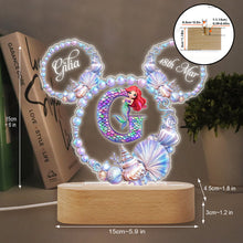 Load image into Gallery viewer, Personalized Mermaid Ocean Pearl Wreath Kids Acrylic Light Base

