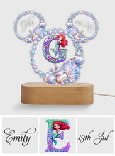 Load image into Gallery viewer, Personalized Mermaid Ocean Pearl Wreath Kids Acrylic Light Base
