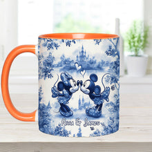 Load image into Gallery viewer, Personalized Blue &amp; White Mouse Couple Accent Mug Gift
