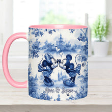 Load image into Gallery viewer, Personalized Blue &amp; White Mouse Couple Accent Mug Gift
