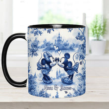 Load image into Gallery viewer, Personalized Blue &amp; White Mouse Couple Accent Mug Gift
