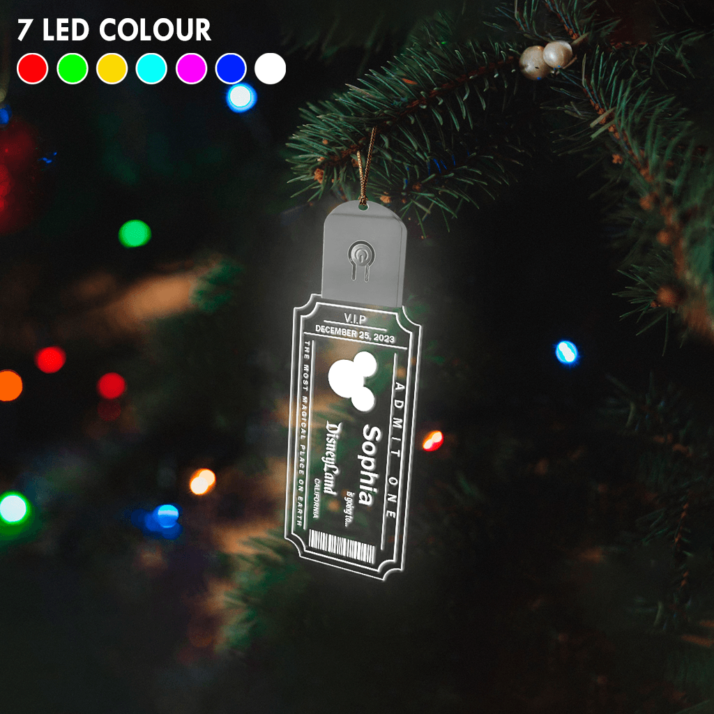 Personalized LED Acrylic Christmas Ornament with Mouse Design