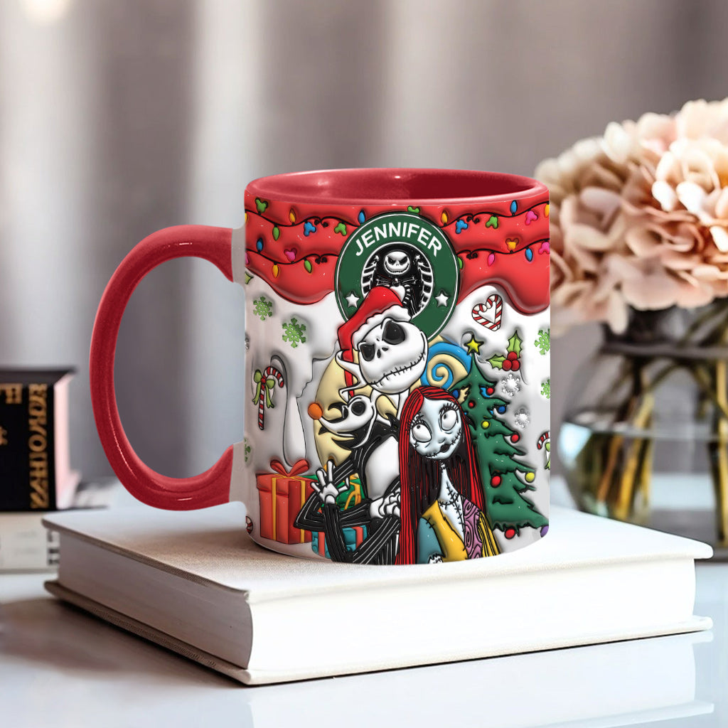 Personalized Nightmare Accent Mug Custom Name Gift for Halloween