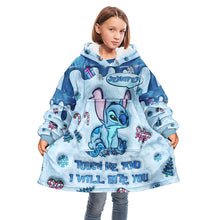 Load image into Gallery viewer, Personalized Ohana Blanket Hoodie Custom Name for Winter Gift
