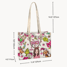 Load image into Gallery viewer, Personalized Grinch Leather Handbag Custom Name Christmas Gift
