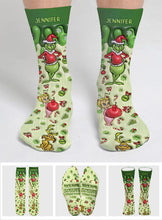 Load image into Gallery viewer, Personalized Grinch Socks Custom Name Christmas Gift
