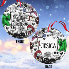 Load image into Gallery viewer, Personalized Nightmare Before Christmas Ceramic Ornament for Holiday Decor
