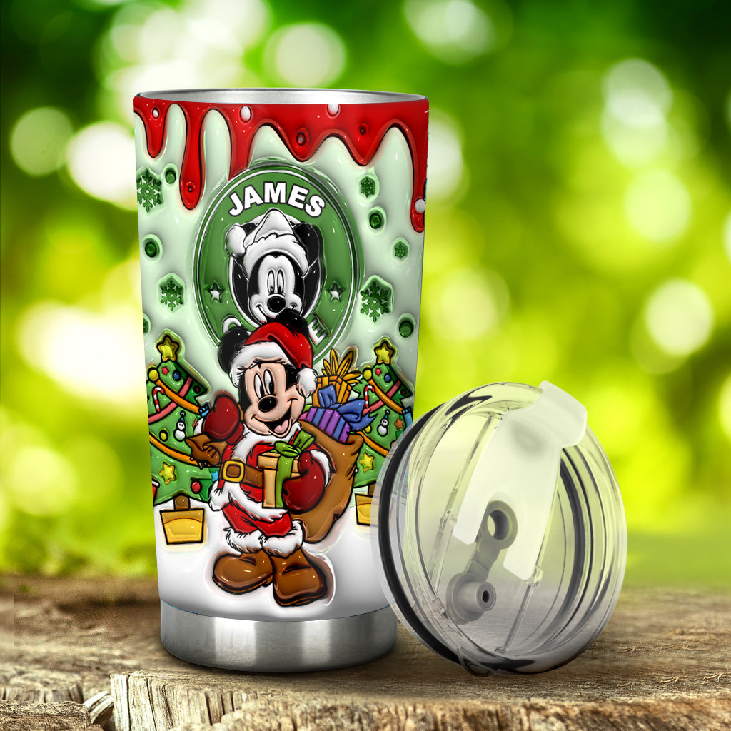 Personalized Christmas Mouse Tumbler Custom Name Gift