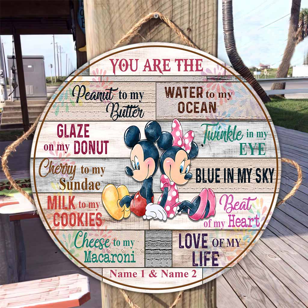 Personalized Round Wood Sign Gift for Couple with Custom Names