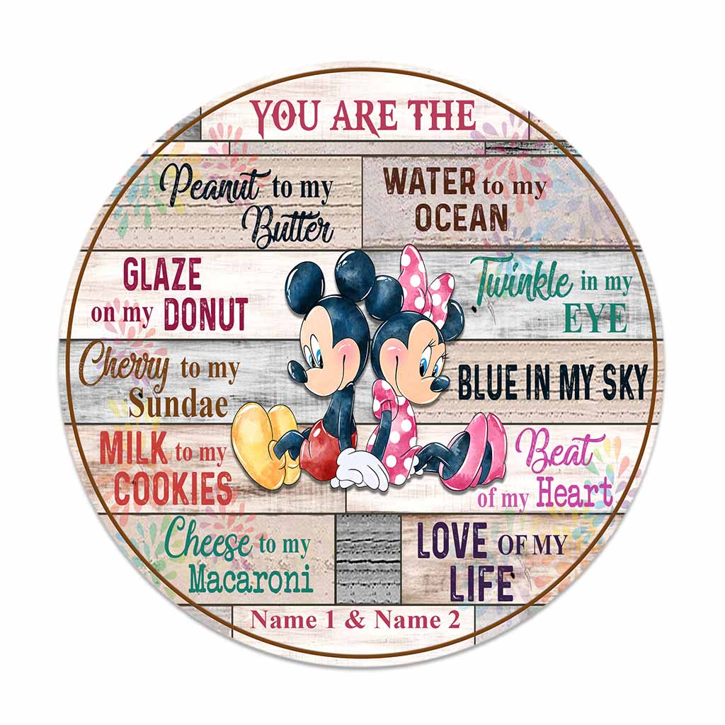 Personalized Round Wood Sign Gift for Couple with Custom Names