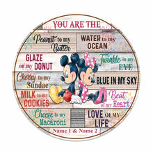 Load image into Gallery viewer, Personalized Round Wood Sign Gift for Couple with Custom Names
