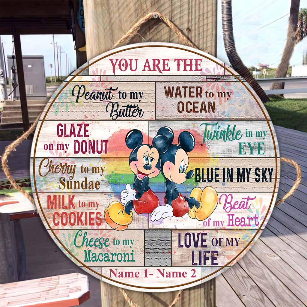 Personalized Round Wood Sign for Couples LGBT Support Gift