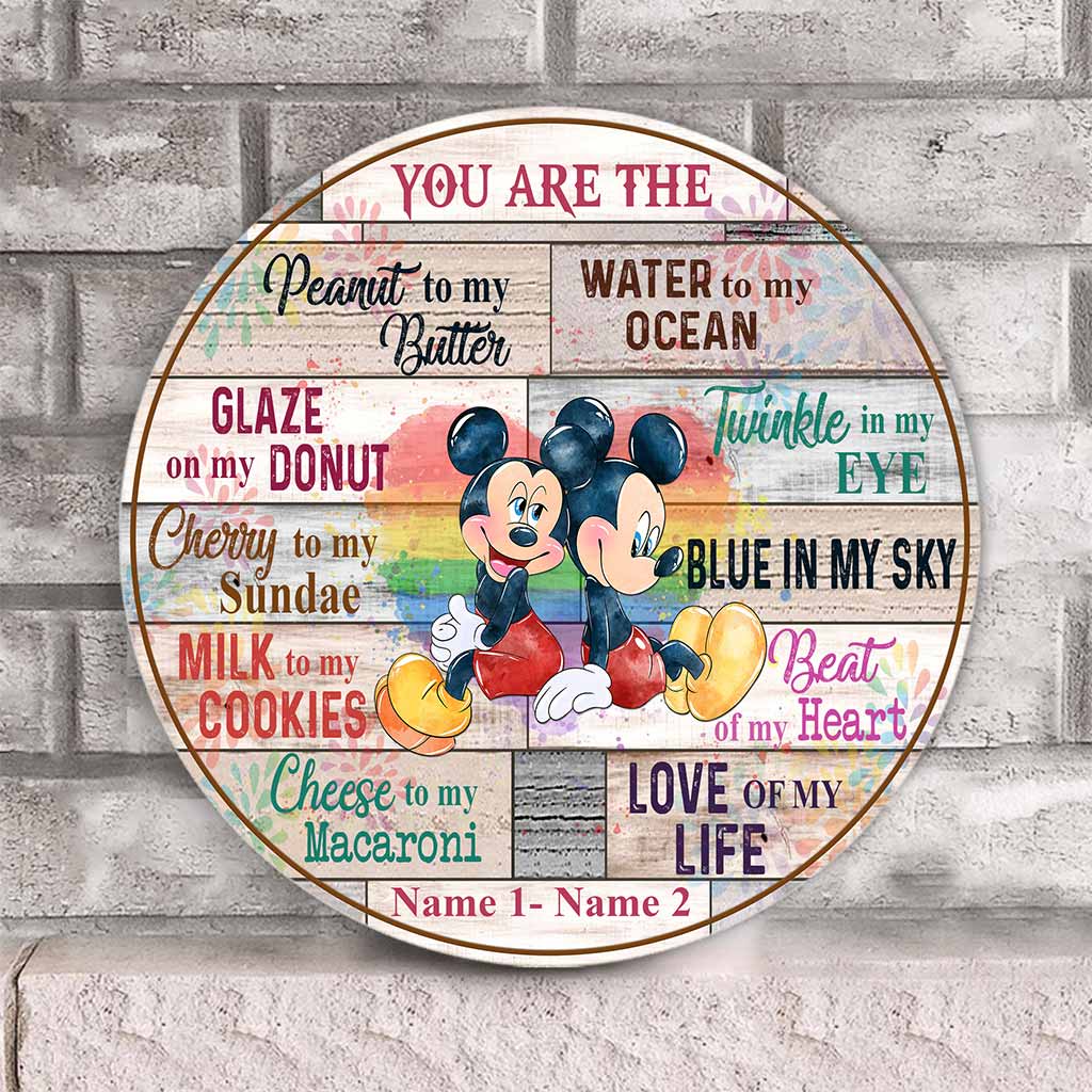 Personalized Round Wood Sign for Couples LGBT Support Gift