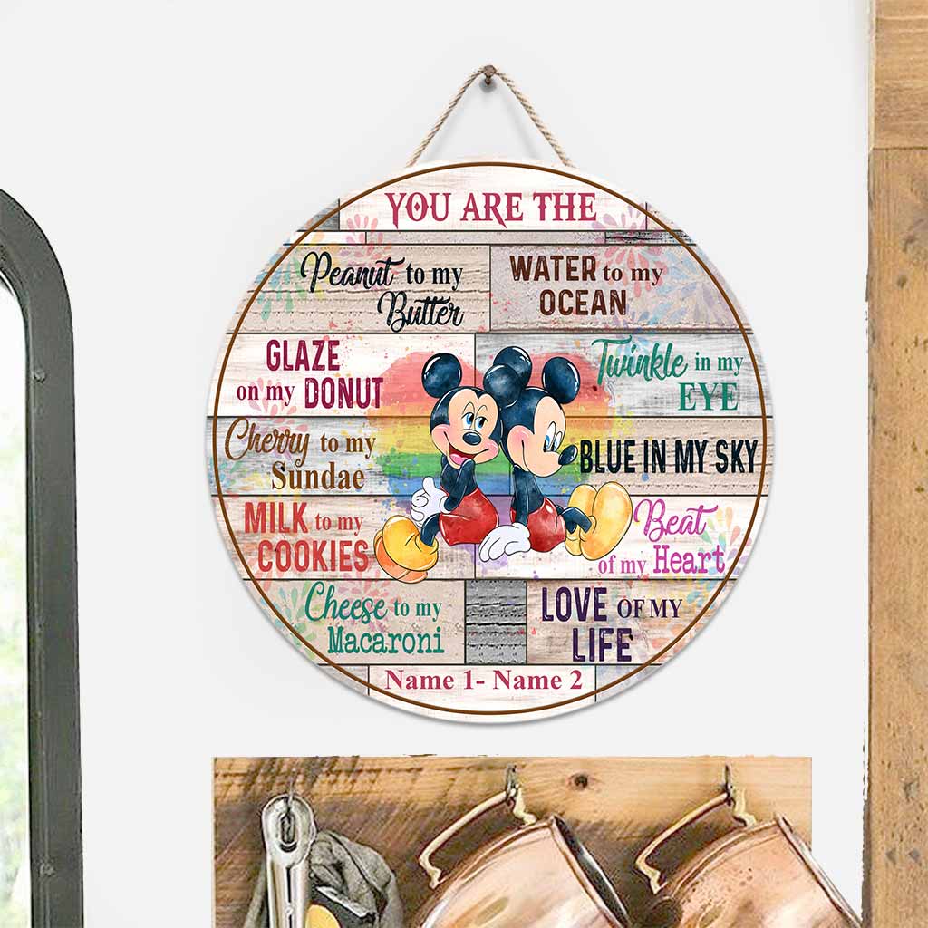 Personalized Round Wood Sign for Couples LGBT Support Gift
