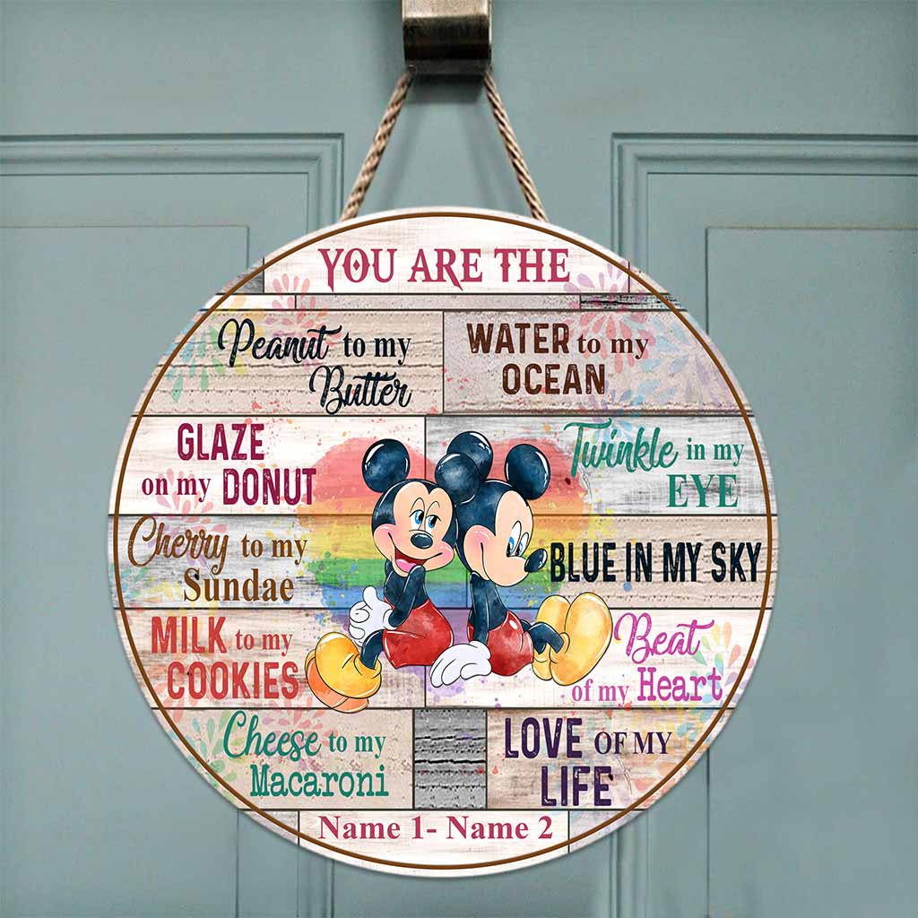 Personalized Round Wood Sign for Couples LGBT Support Gift