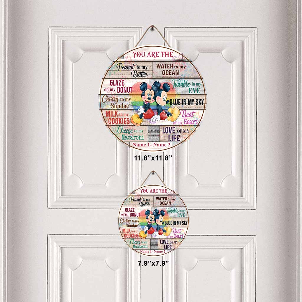 Personalized Round Wood Sign for Couples LGBT Support Gift