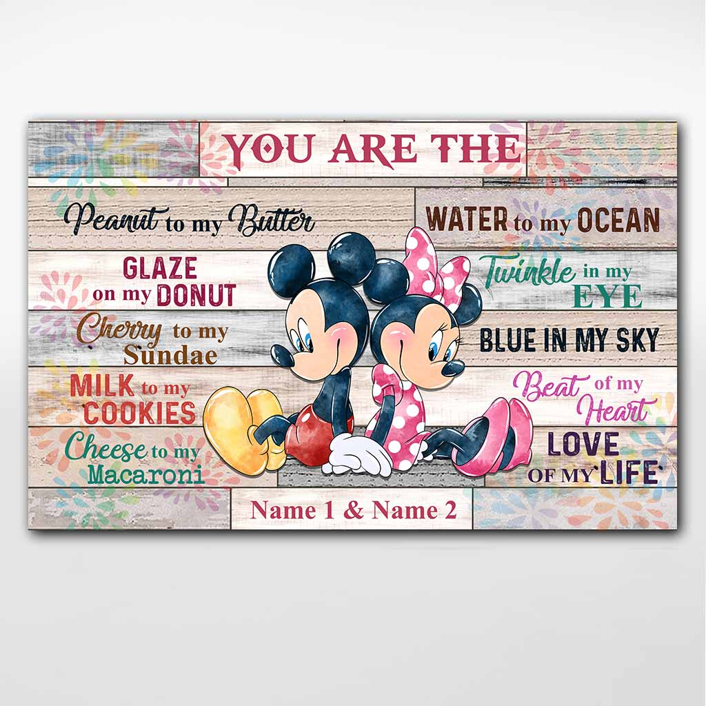 Personalized Couple Mouse Poster Custom Names Love Gift