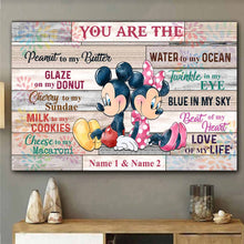 Load image into Gallery viewer, Personalized Couple Mouse Poster Custom Names Love Gift
