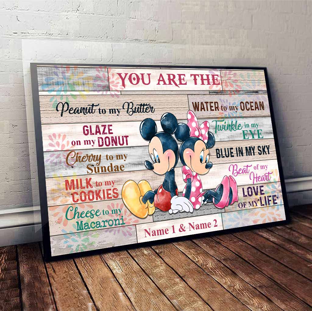 Personalized Couple Mouse Poster Custom Names Love Gift