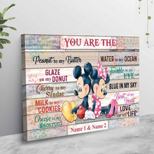 Load image into Gallery viewer, Personalized Couple Mouse Poster Custom Names Love Gift
