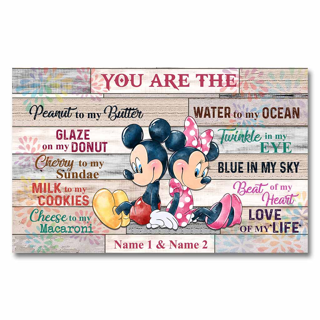 Personalized Couple Mouse Poster Custom Names Love Gift