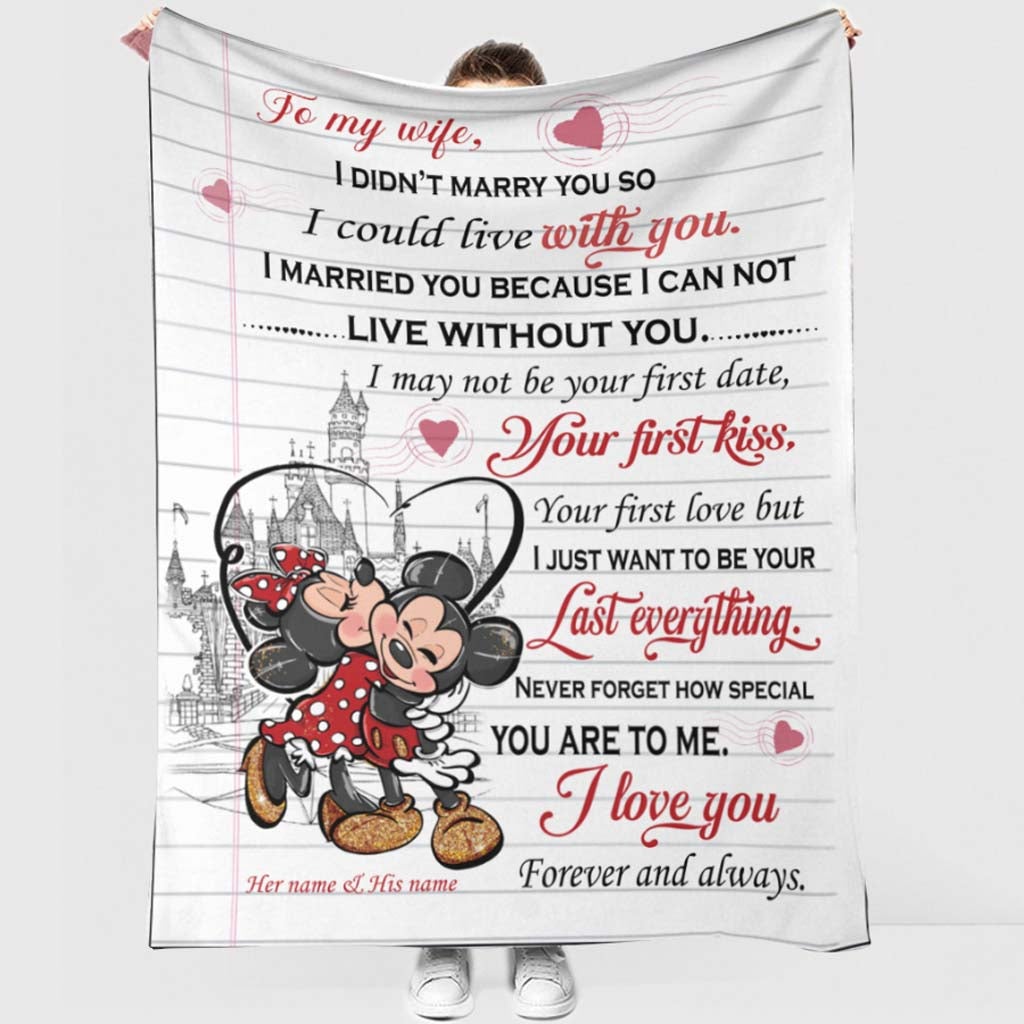 Personalized Mouse Blanket Custom Love Quote Gift for Couple